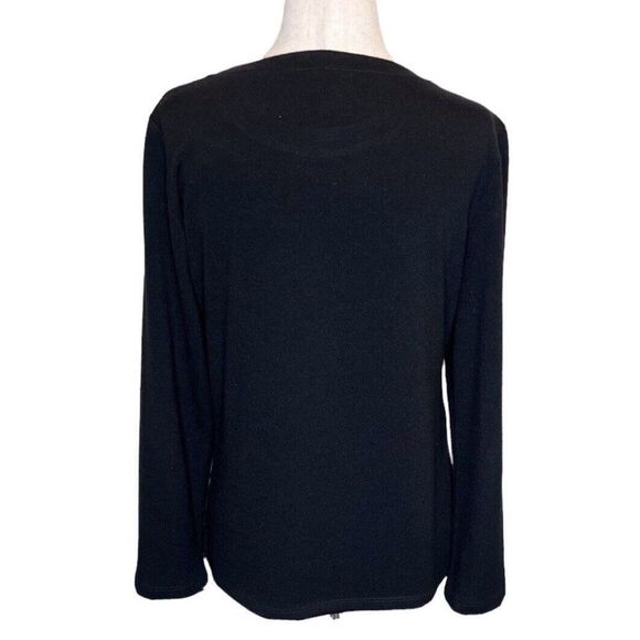 SCAPA Lauren Perre Small Womens Black Long Sleeve Top Gold Zipper - Picture 4 of 9